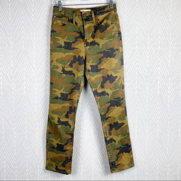 MADEWELL The High-Rise Slim Boyjean in Cottontail Camo NWT - Picture 6 of 14